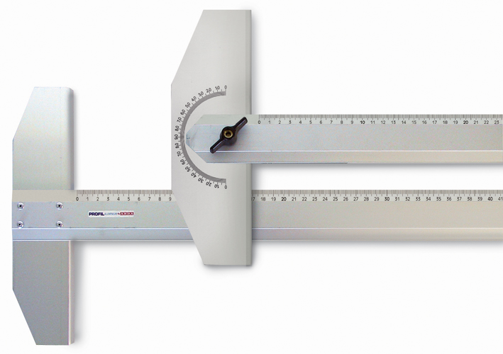 Riga disegno cm 60 metallo c/goniometro profil: Righe, squadre, goniometri